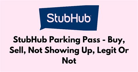 Stubhub parking passes only - Park News: This is the News-site for the company Park on Markets Insider Indices Commodities Currencies Stocks